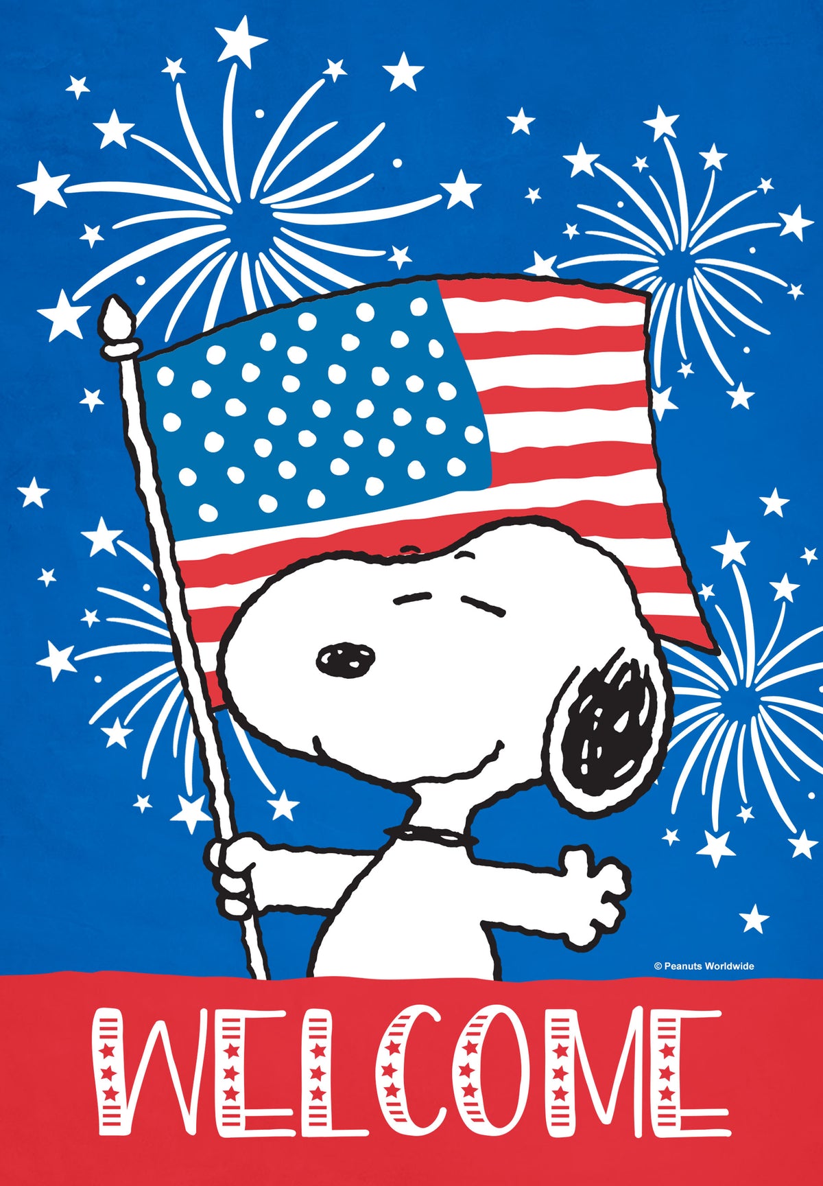 Peanuts® Snoopy Fireworks Garden Flag