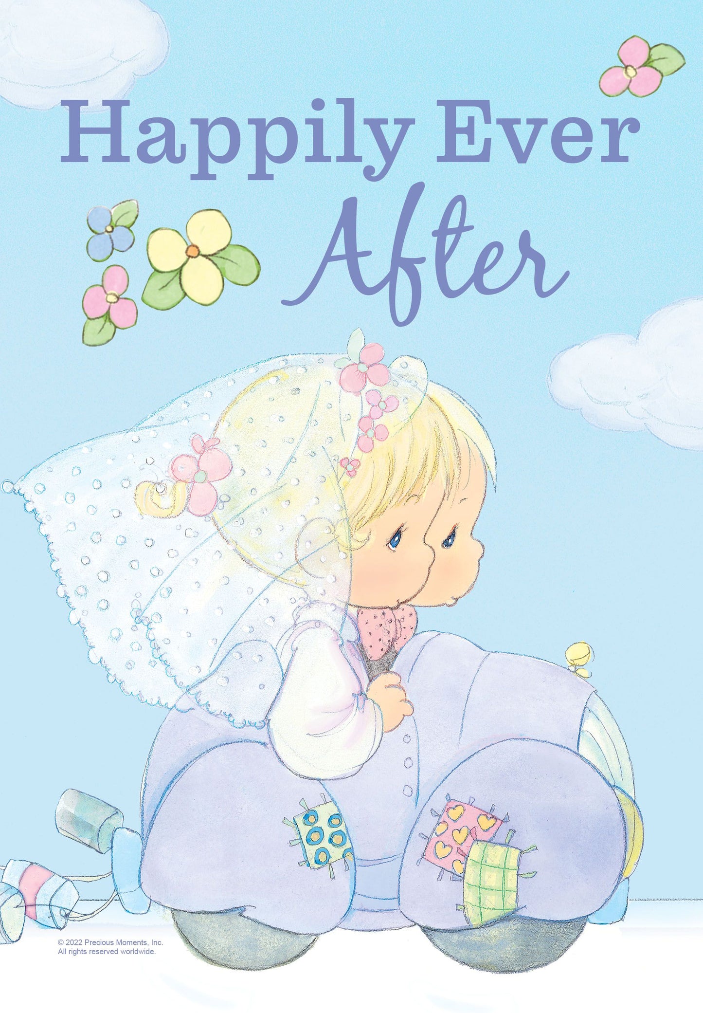 Precious Moments Happily Ever After Wedding Car Garden Flag ( 3 items per case )