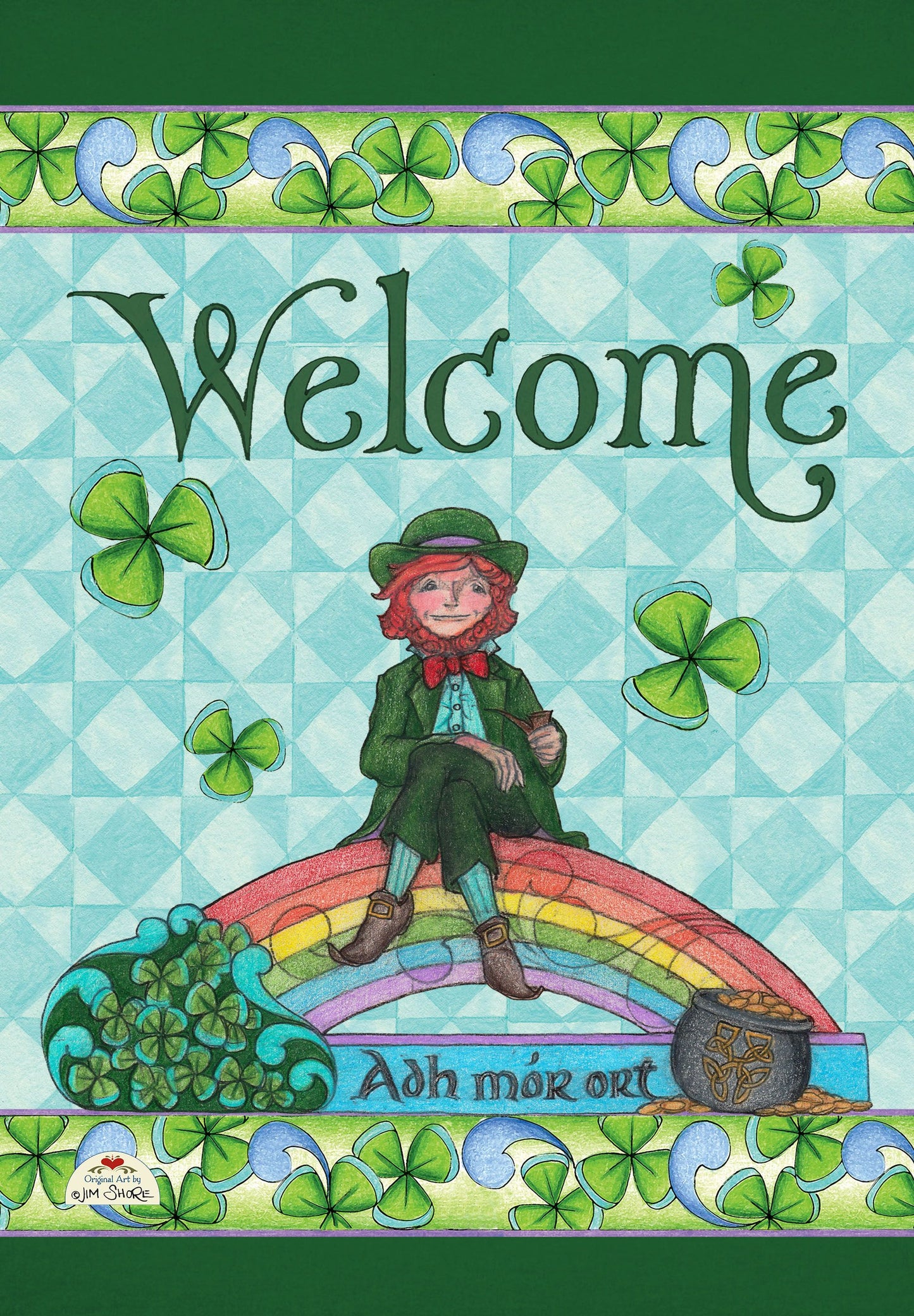 Welcome Leprechaun Garden Flag ( 3 items per case )