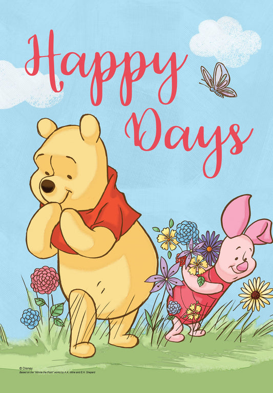 Disney Happy Days Pooh & Piglet Garden Flag ( 3 items per case )