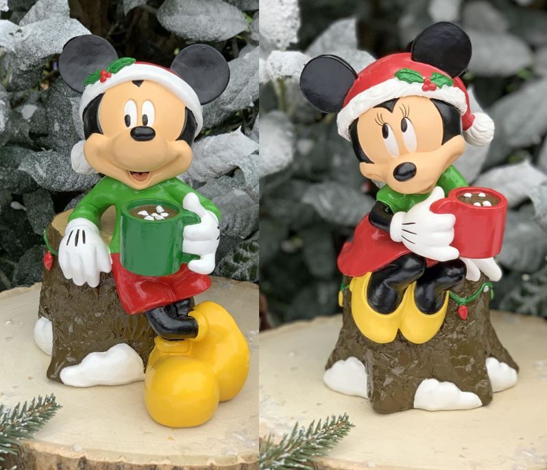 Disney Mickey & Minnie with Cocoa  Outdoor Statuary Assortment ( 4 items per pack )