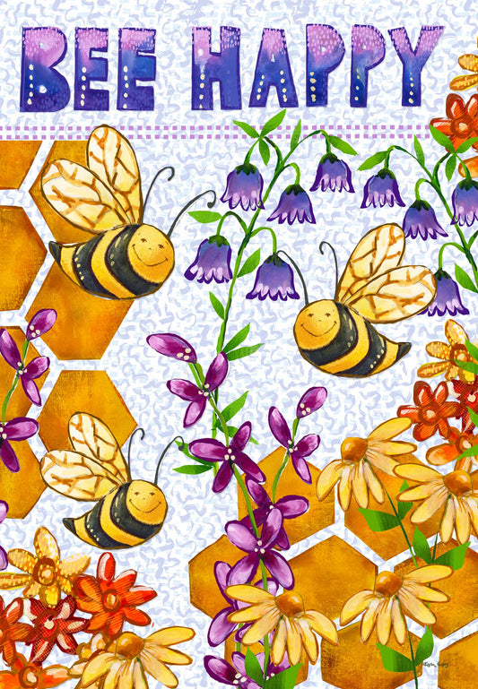 Bee Happy Garden Flag ( 3 items per case )