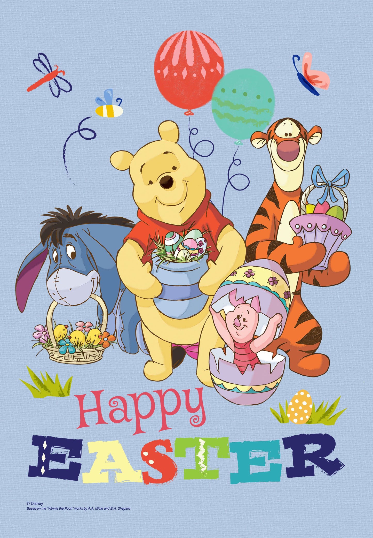 Disney Winnie The Pooh Happy Easter Garden Flag ( 3 items per case )