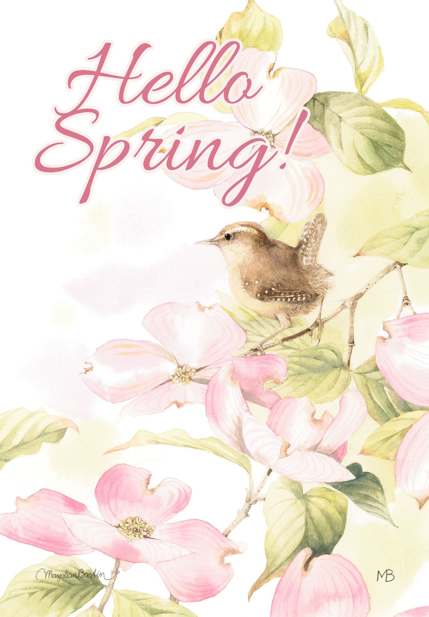 Spring Dogwood Wren Garden Flag ( 3 items per case )