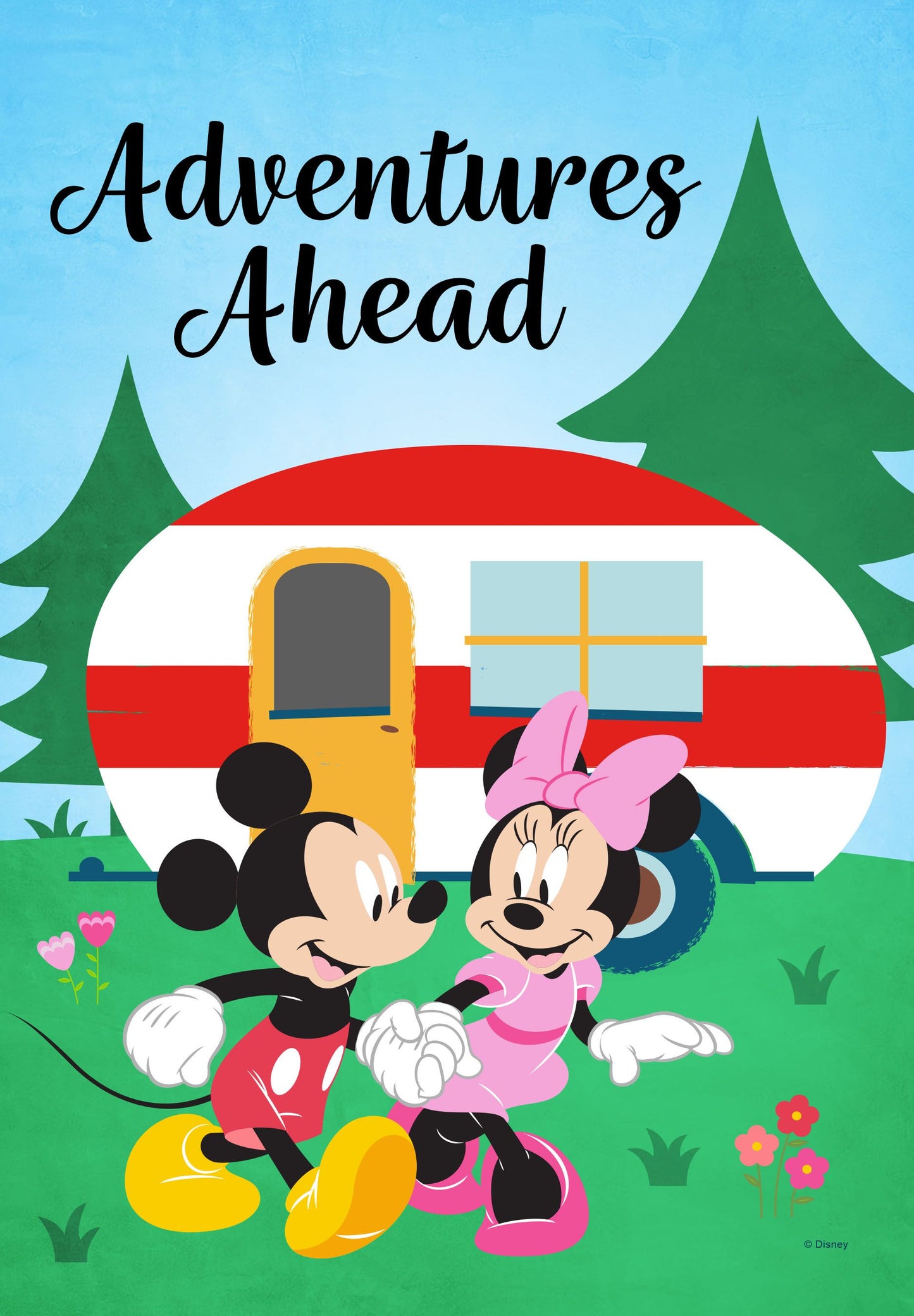 Disney Adventures Ahead Camper Mickey and Minnie Garden Flag ( 3 items per case )