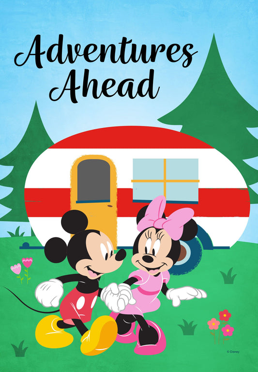 Disney Adventures Ahead Camper Mickey and Minnie House Flag ( 1 item per case )