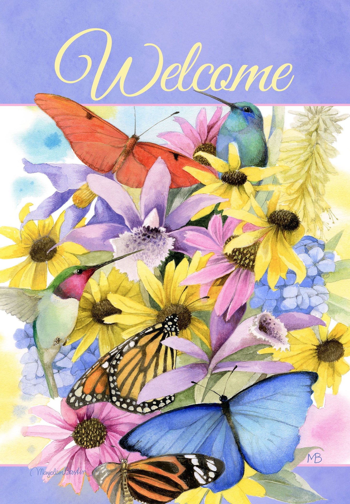 Hummingbirds and Butterflies Garden Flag ( 3 items per case )