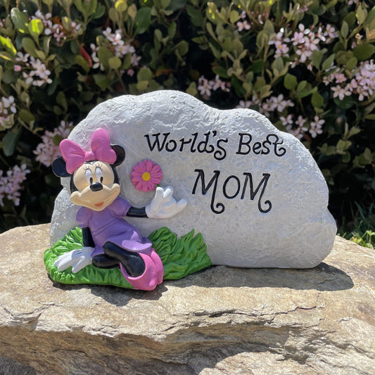 Disney Minnie World's Best Mom Garden Rock ( 4 items per case )