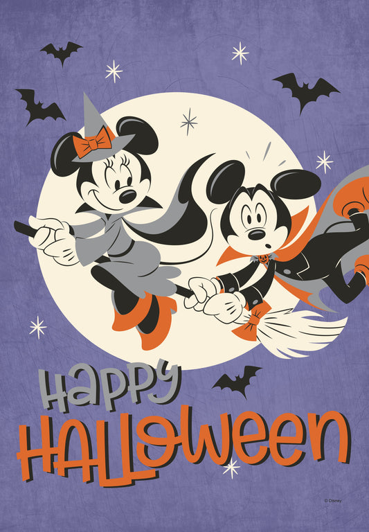 Disney Halloween Mickey and Minnie Broom Flight House Flag ( 1 item per case )