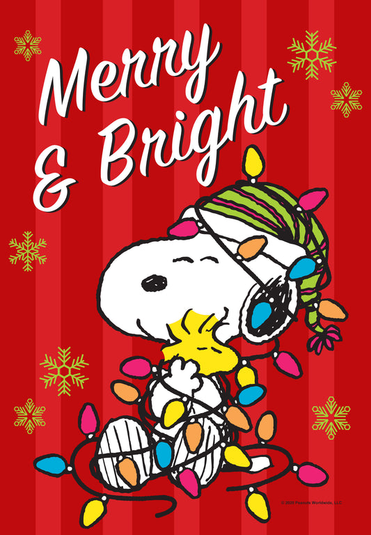 PEANUTS® Merry & Bright Snoopy And Woodstock Garden Flag ( 3 items per case )