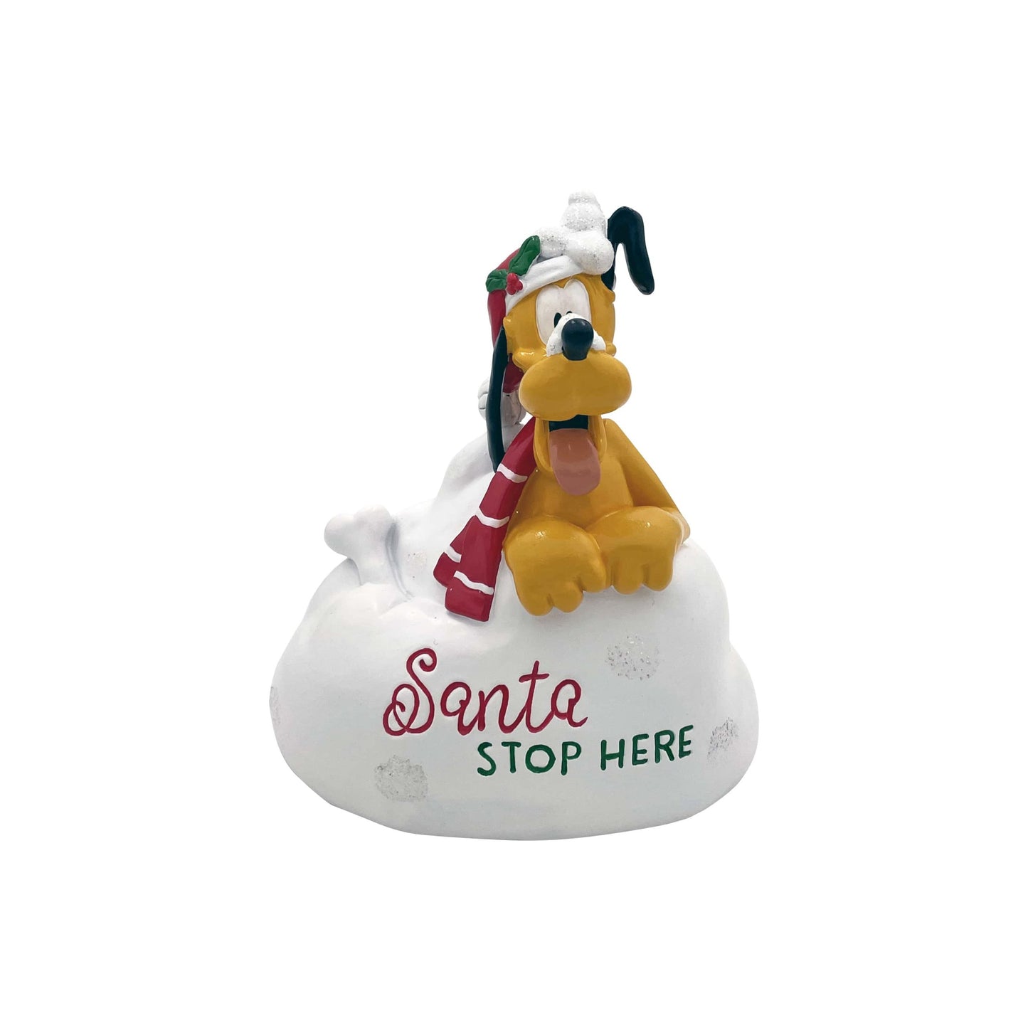 Disney Pluto Santa Stops Here Glittery Snow Scene ( 4 items per case )