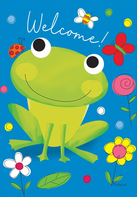 Frog and Butterfly Garden Flag ( 3 items per case )