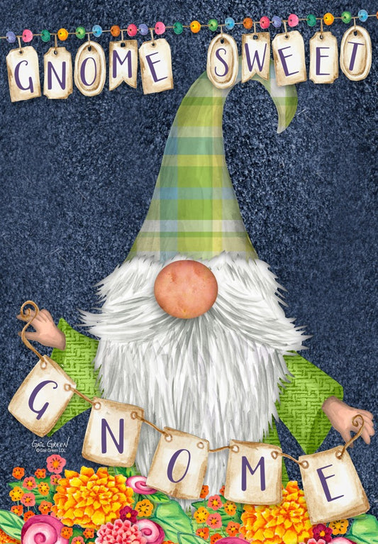 Gnome Sweet Gnome Garden Flag ( 3 items per case )