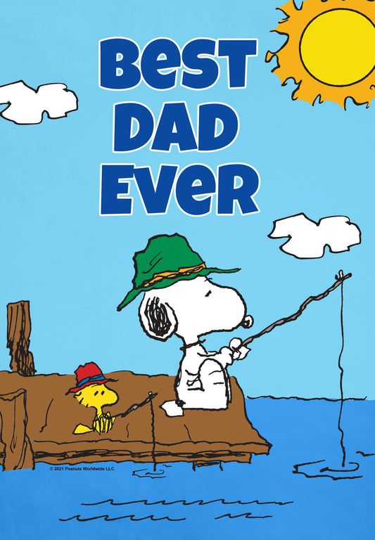 PEANUTS® Best Dad Ever Gone Fishing Garden Flag ( 3 items per case )