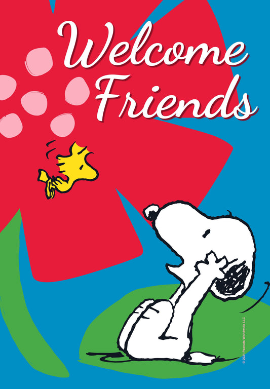 PEANUTS® Welcome Friends Snoopy & Woodstock Garden Flag ( 3 items per case )