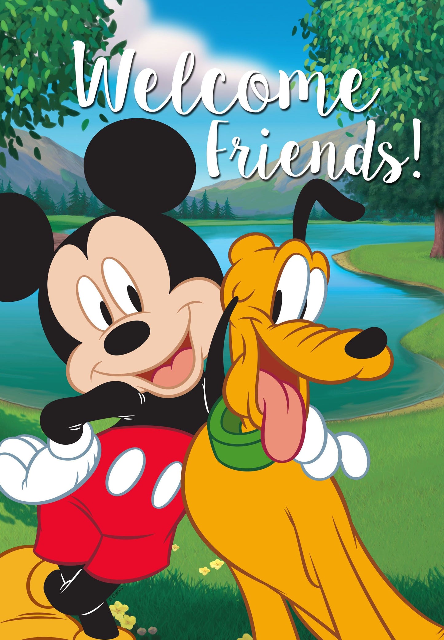 Disney Mickey & Pluto Welcome Friends House Flag ( 1 item per case )