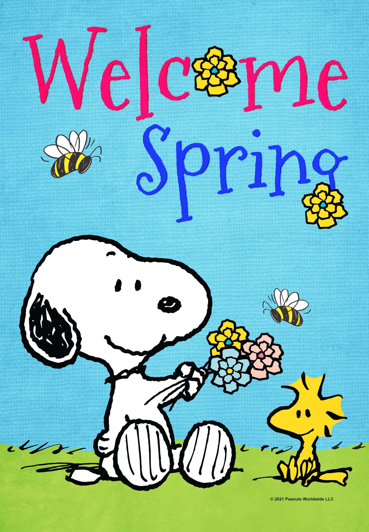 PEANUTS® Welcome Spring Snoopy & Woodstock Garden Flag ( 3 items per case )