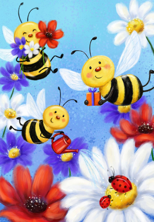 Bee Trio Garden Flag ( 3 items per case )
