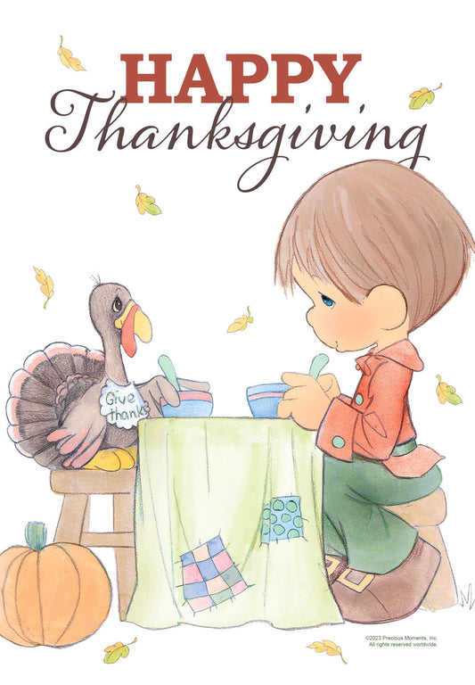 Precious Moments Happy Thanksgiving Garden Flag ( 3 items per case )