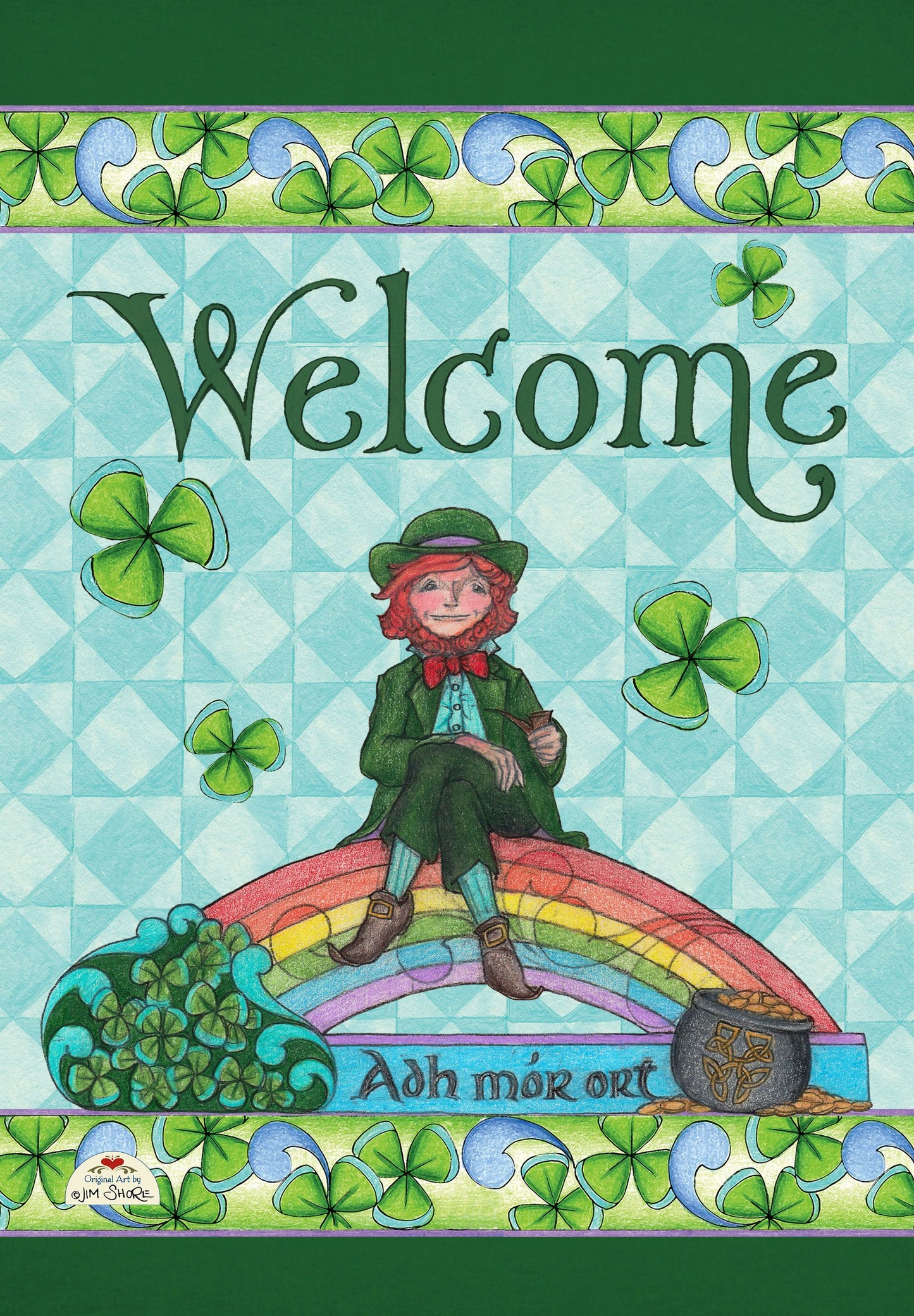 Welcome Leprechaun House Flag ( 1 item per case )