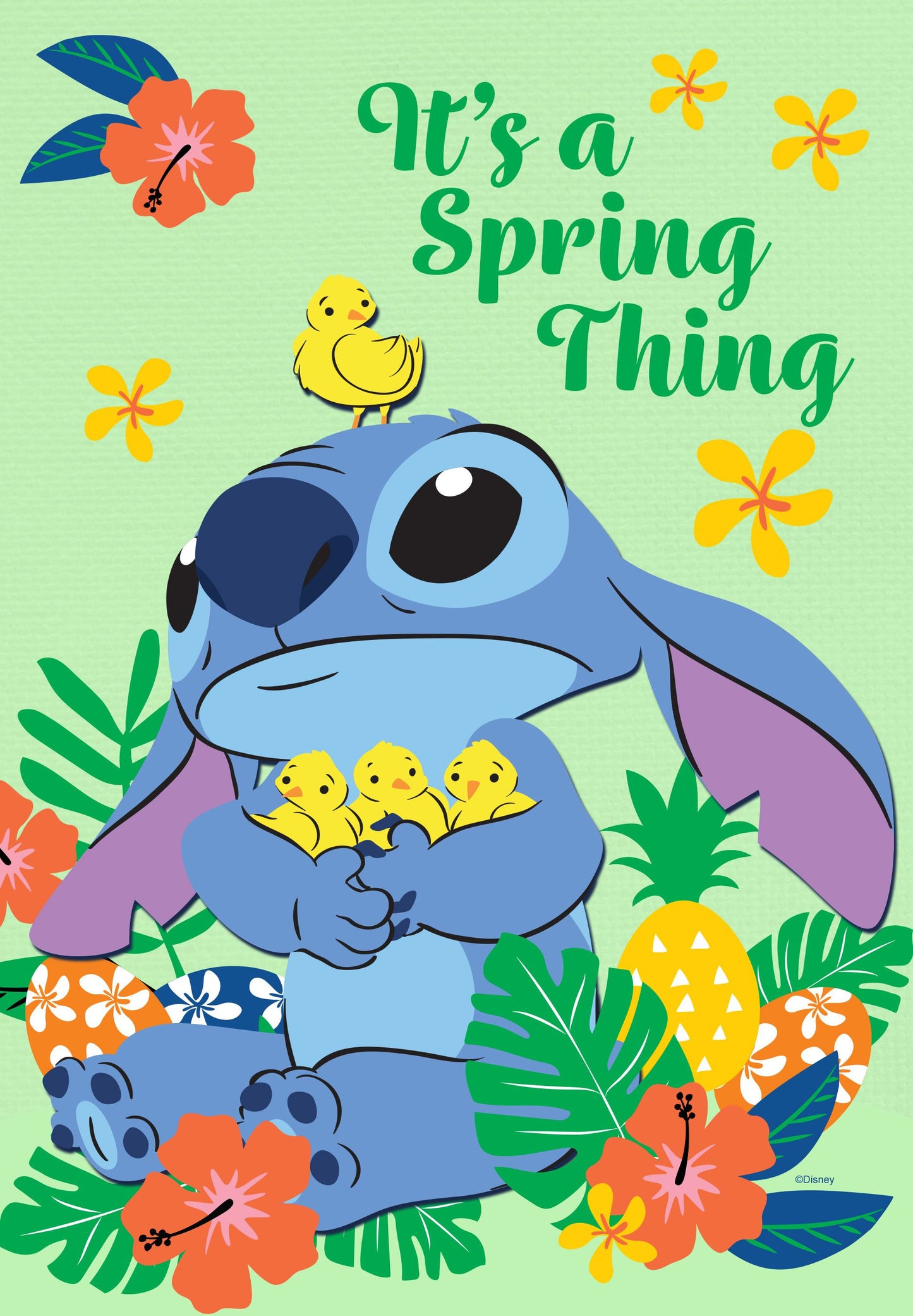 Disney Stitch Spring Chicks Garden Flag ( 3 items per case )