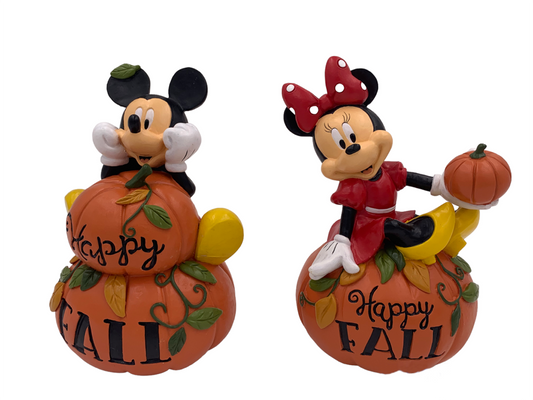 Disney Mickey/Minnie Sitting on Pumpkin  Happy Fall ( 4 items per pack )